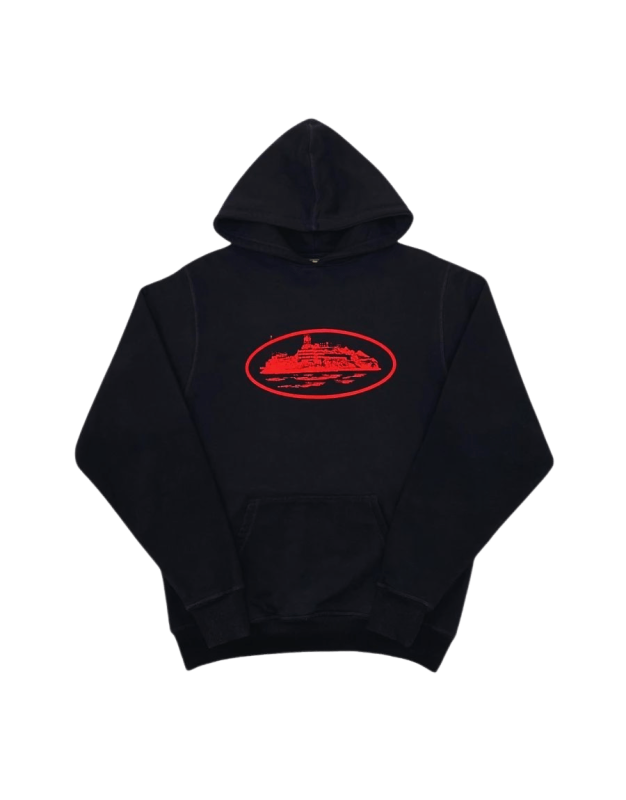 Corteiz Alcatraz Hoodie Black/Red | huge upto 30% Off