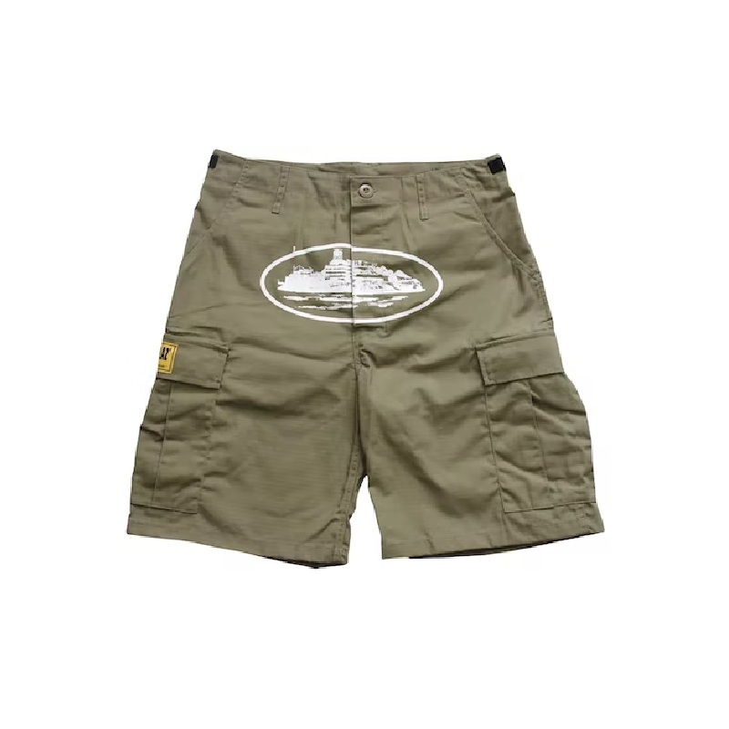 corteiz-guerillaz-21′-cargo-shorts-khaki-green