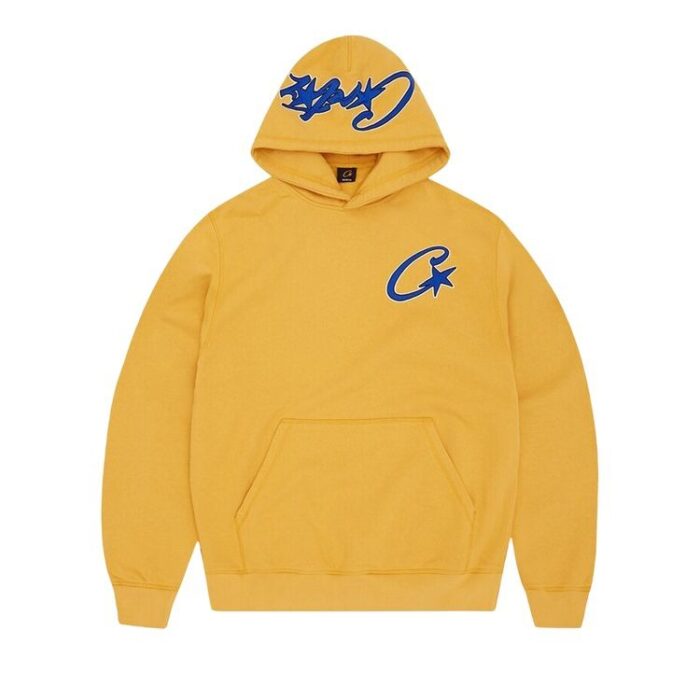 Corteiz Satin C Star Appliqué Hoodie 'Mustard'