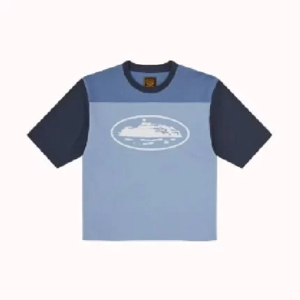 Corteiz Alcatraz Heavyweight Varsity Tee Blue